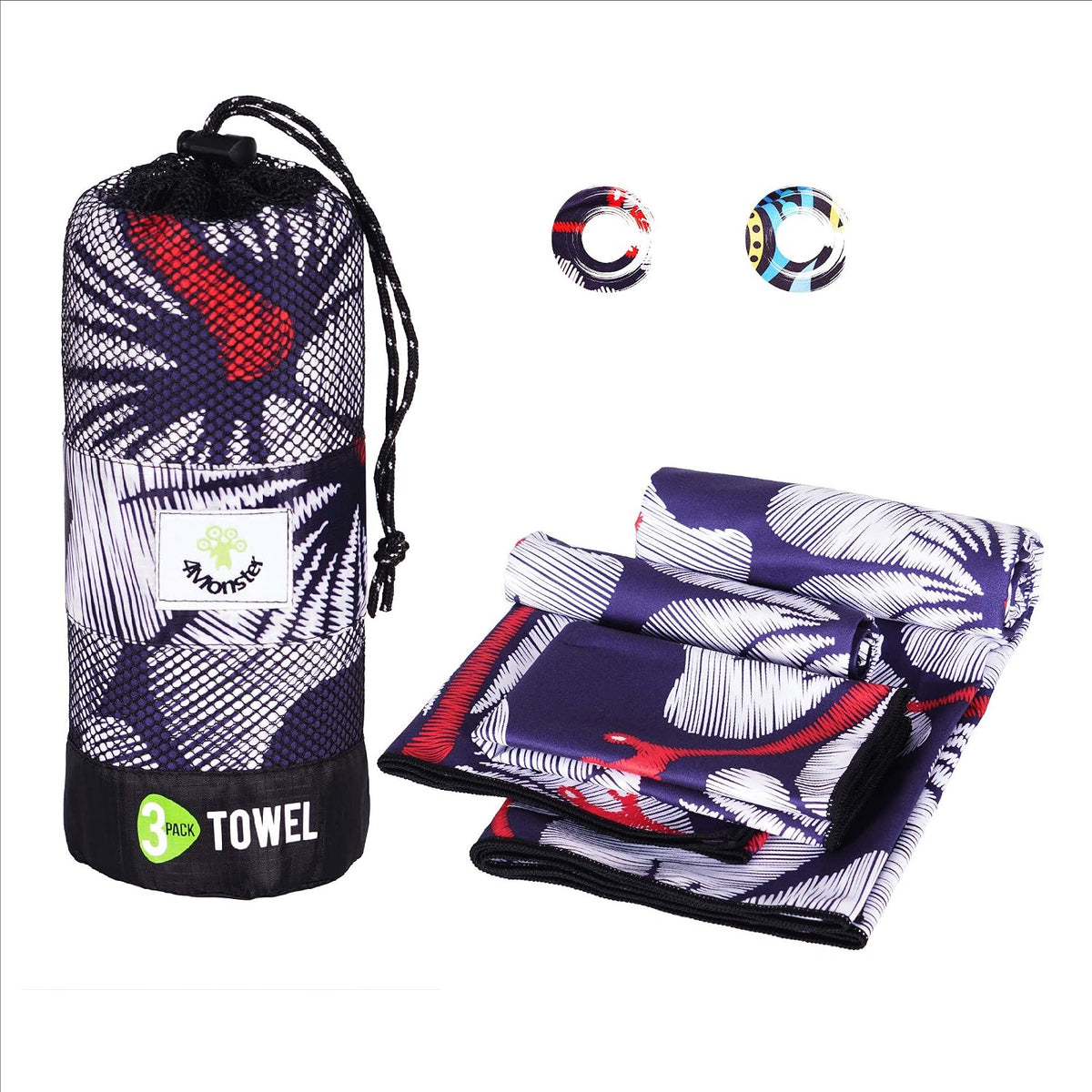4Monster Camping Towels 3 Size at 1 Pack,Quick Dry Microfiber Towel,Beach Travel Towel Ultra Compact,Soft Gym Towel for Hiking Yoga Travel Sports Backpacking Trip and Pool - Image 9