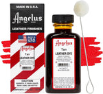 Angelus leather dye tan front view packaging