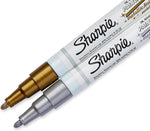 Sharpie metallic paint markers displayed with fine tips for precise craft detailing.