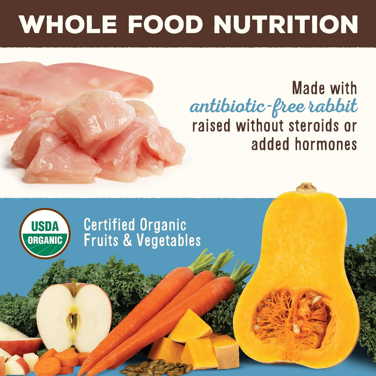 Close up of freeze dried raw rabbit nuggets cat food meal mixer by Primal