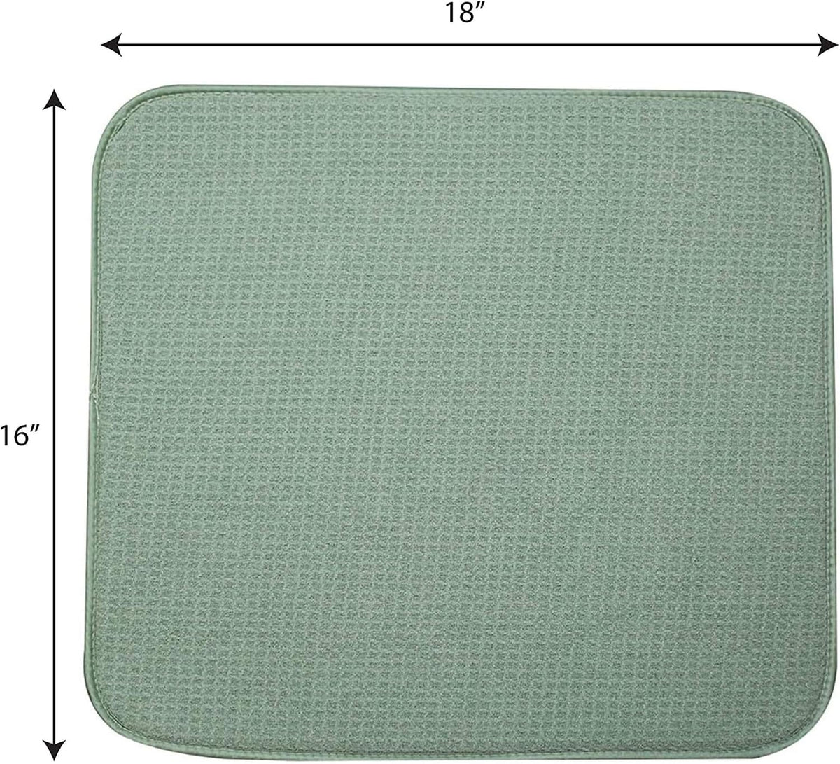 GRTARANY sage green kitchen counter drying mat folded