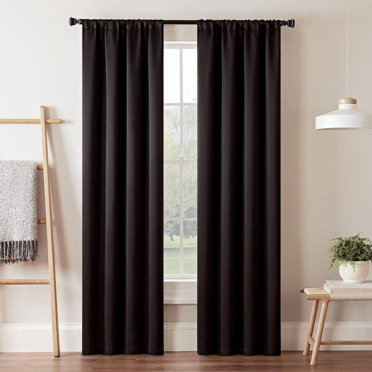 Eclipse Darrell Blackout Rod Pocket Curtain, 37x63, Indigo - Image 15