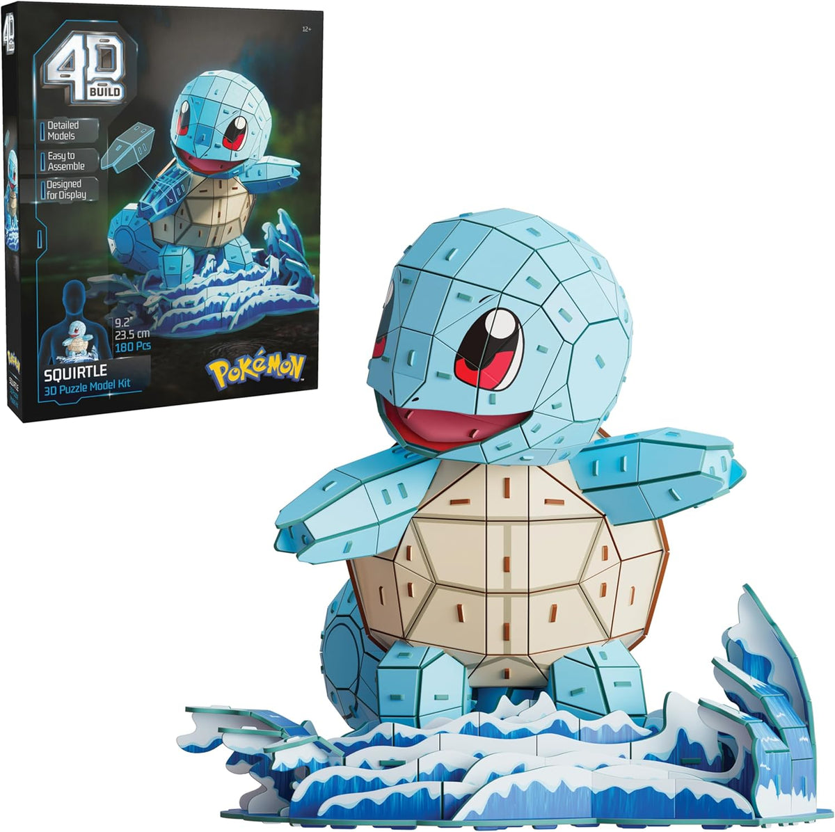 Spin Master 4D Build Pokémon Squirtle 3D model kit front view packaging box