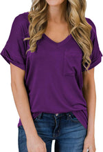 MIHOLL Women's Soft Basic Short Sleeve V-Neck T-Shirts Loose Casual Tee Tops Clothes Everyday Wear - Image 15