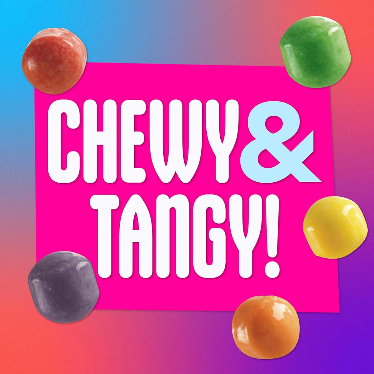 SweeTARTS Mini Chewy Mixed Fruit Candy back of packaging showing ingredients list