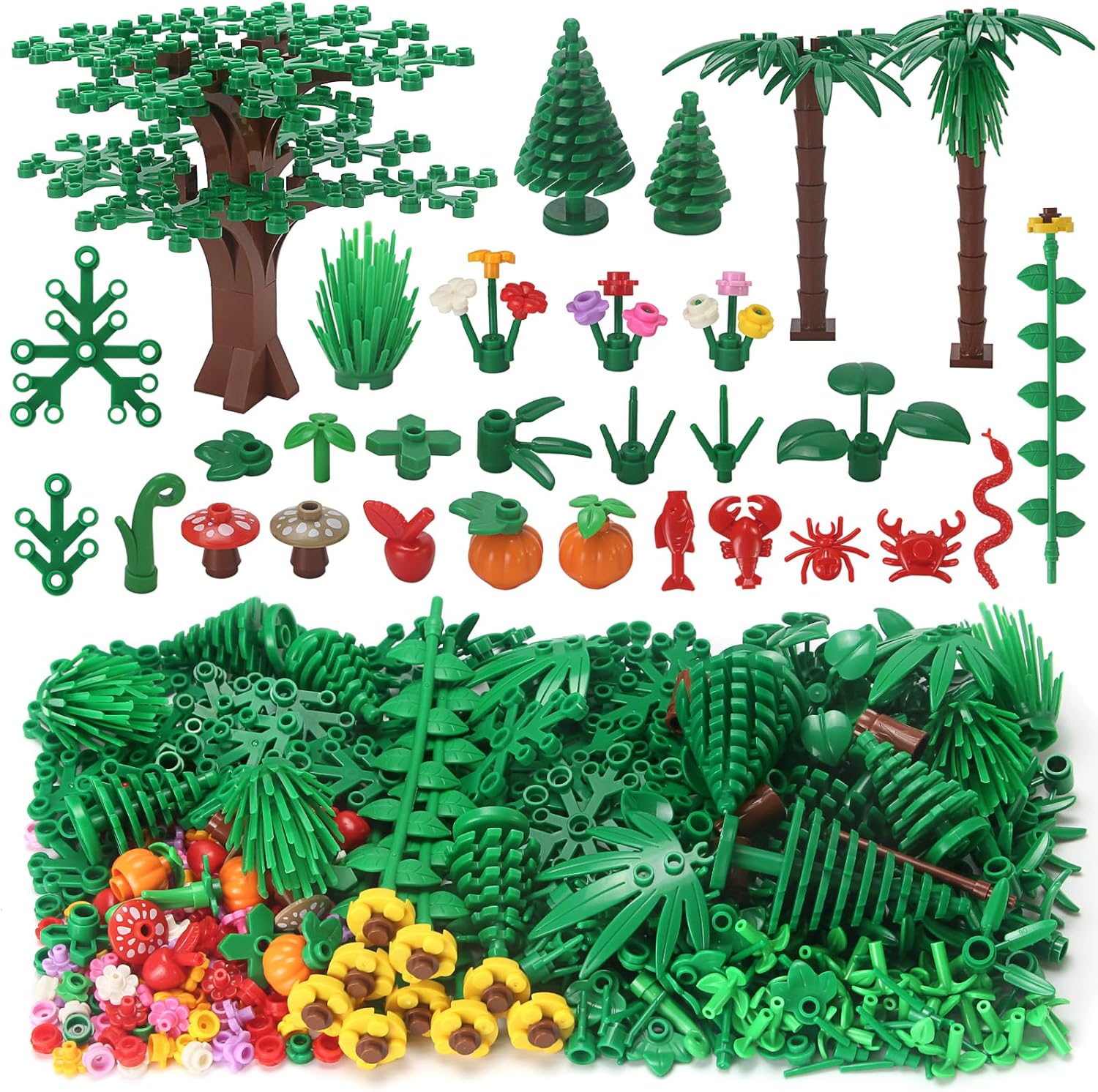 Feleph garden plants building bricks set front view