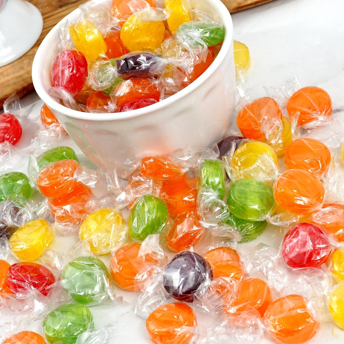 The Hampton Candy Company fruit candy bag on a table