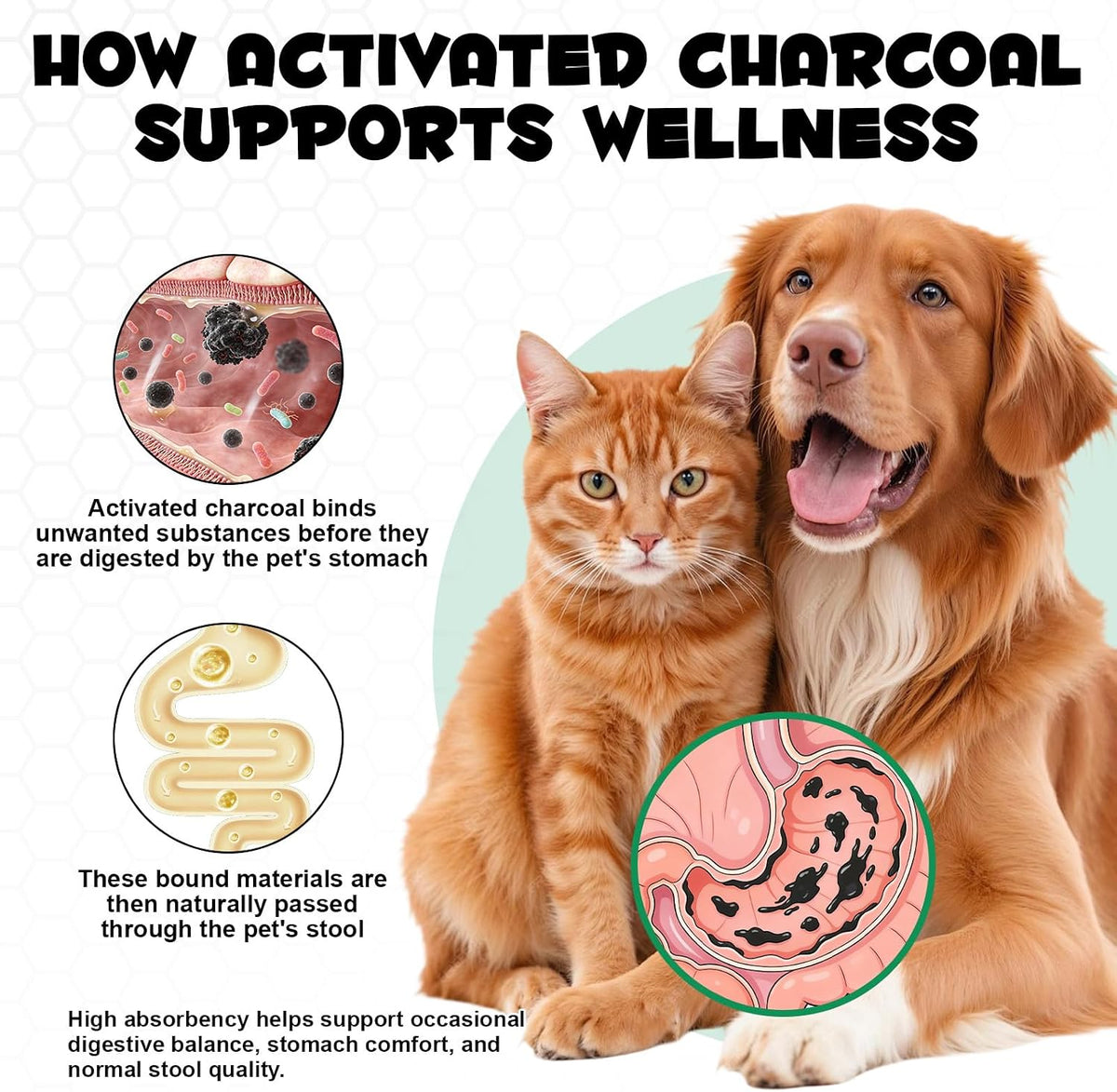 Activated charcoal digestive relief tube label details