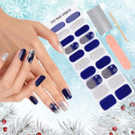 EBANKU Christmas glitter blue gel nail strips front view package
