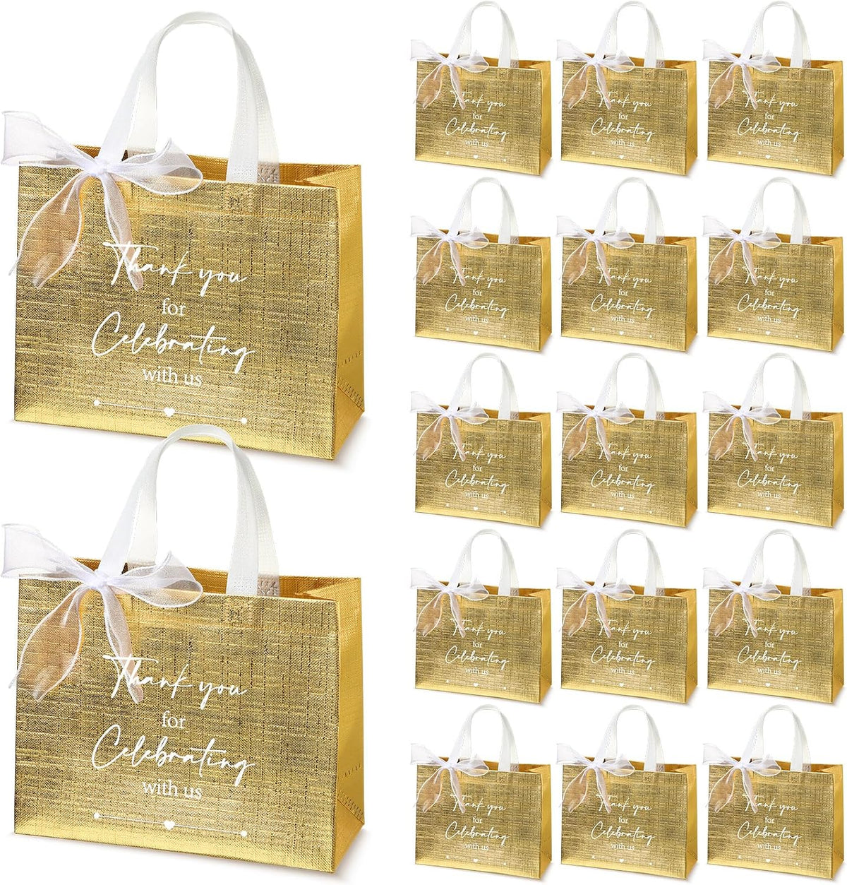 Chengu 50 pieces rose gold gift bags packaging view