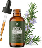 Bloomora rosemary hair oil front view bottle with green label