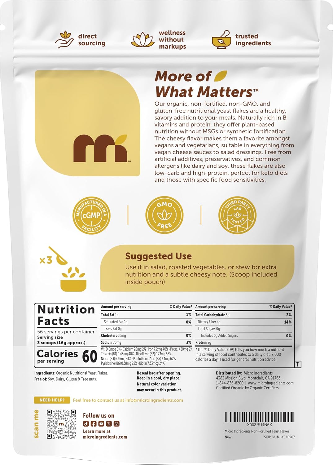 Micro Ingredients nutritional yeast flakes pantry storage container