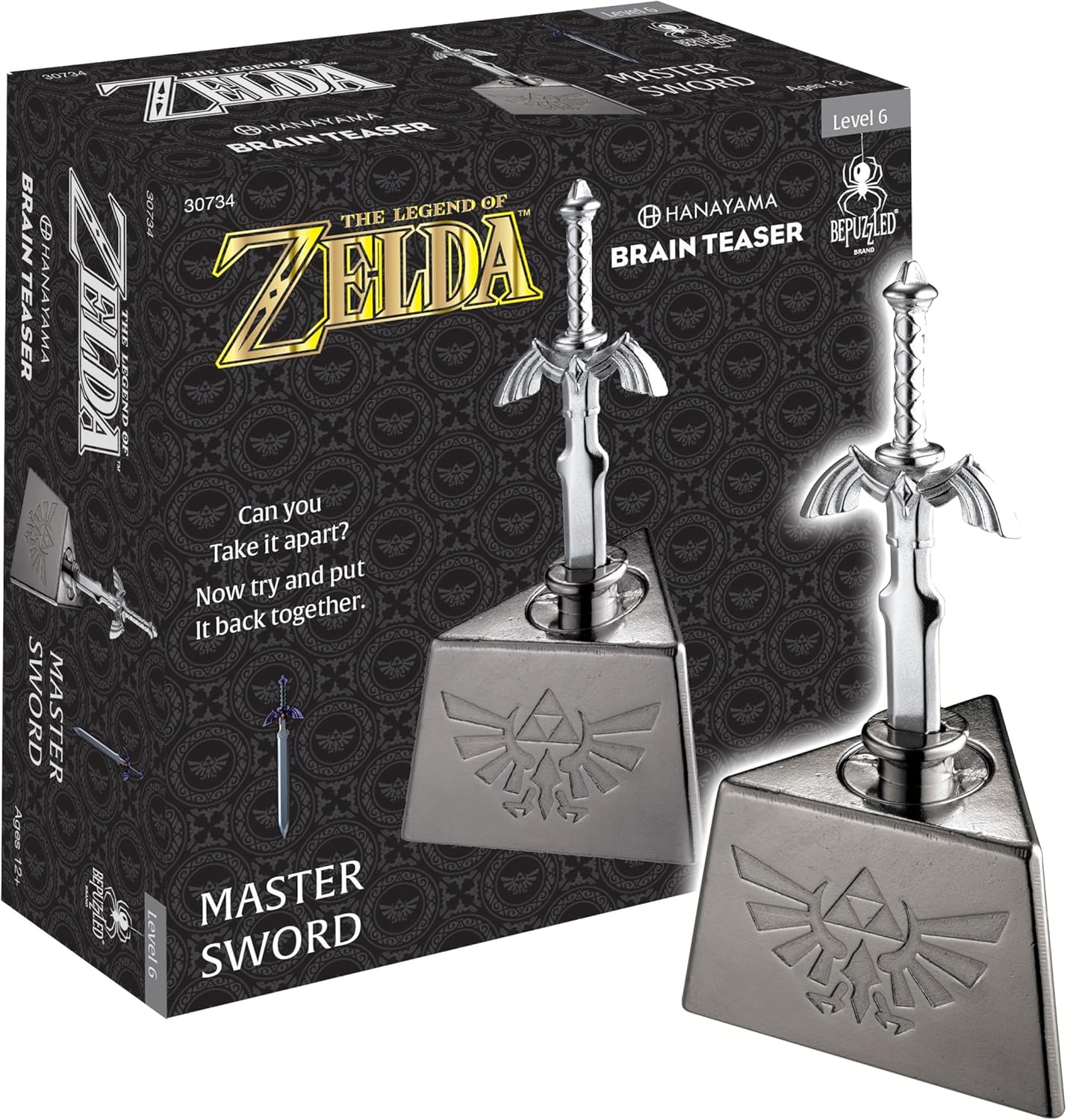 Hanayama Legend of Zelda Master Sword puzzle front view collectible brain teaser