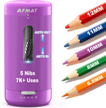 AFMAT Electric Pencil Sharpener, Auto in & Out, 5 Nibs, 7K+ Uses, Fully Automatic Pencil Sharpener for Classroom, Rechargeable Hands-Free Sharpeners for Jumbo/Colored Pencils (6.5-12mm) PSC3(Black) - Image 12
