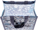 Karma medium tote bag showing botanical line art and handles