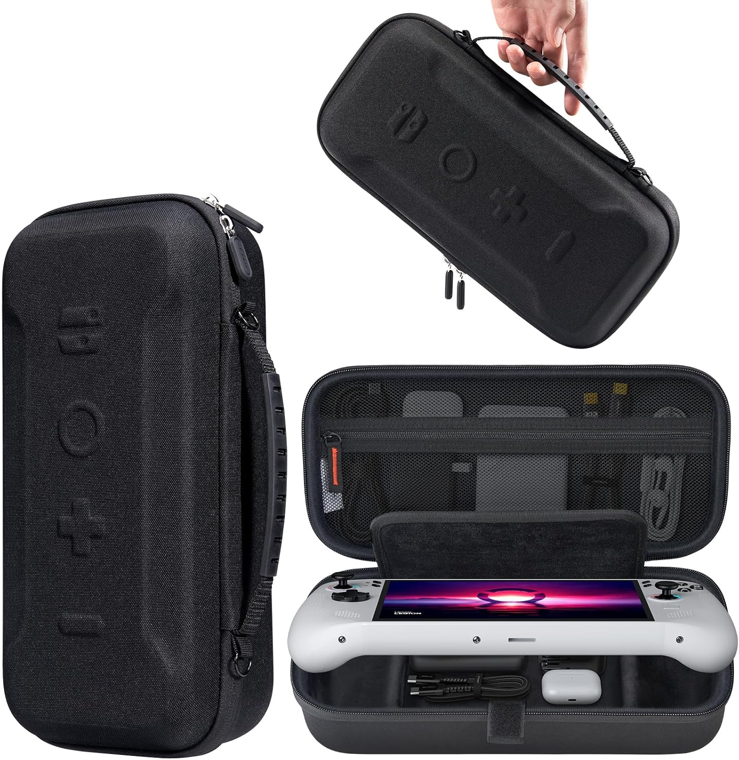 JSAUX carrying case for Lenovo Legion Go front view showing heavy duty hard shell design.