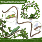 14Pcs Reptile Plants Bridge Vines Leopard Gecko Coconut Hut Crested Gecko Tank Accessories Lizard Coco Den with Ladder for Lizard, Chameleon Cage, Snakes, Hermit Crab - Image 4