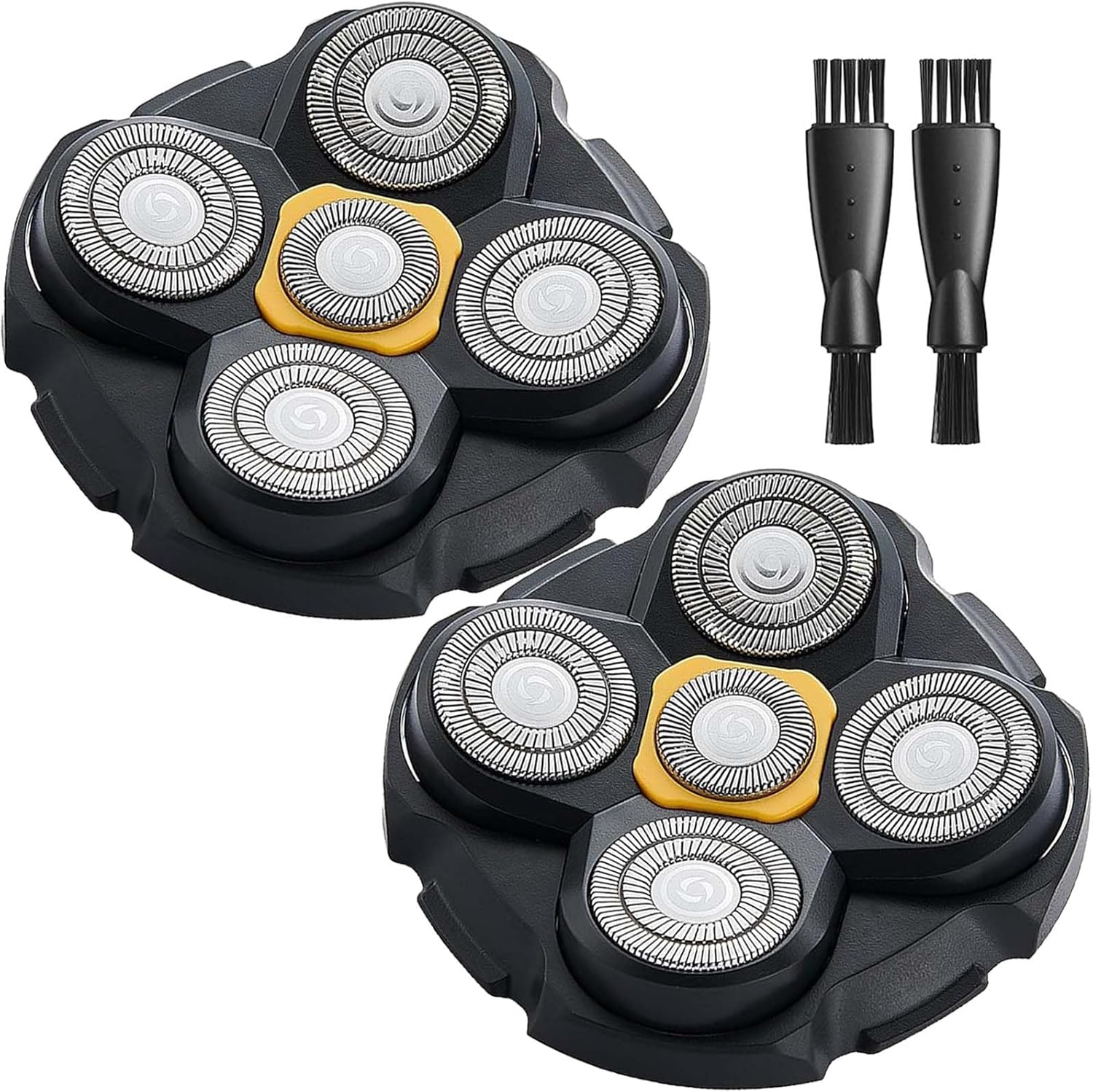 Uijino replacement heads for Microtouch Titanium head shaver front view showing 5D floating blades.