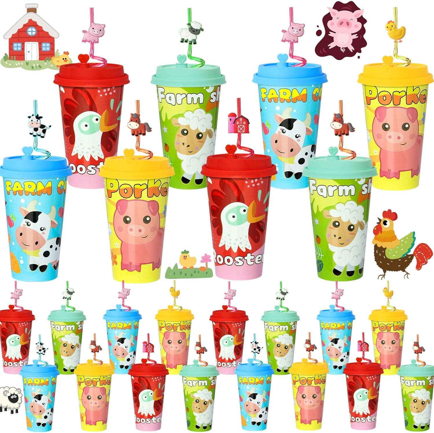 Afzmon farm animal party favors set front view