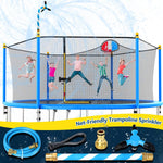 Vantic Trampoline Sprinkler front view of blue rotating assembly showing premium brass connection points.