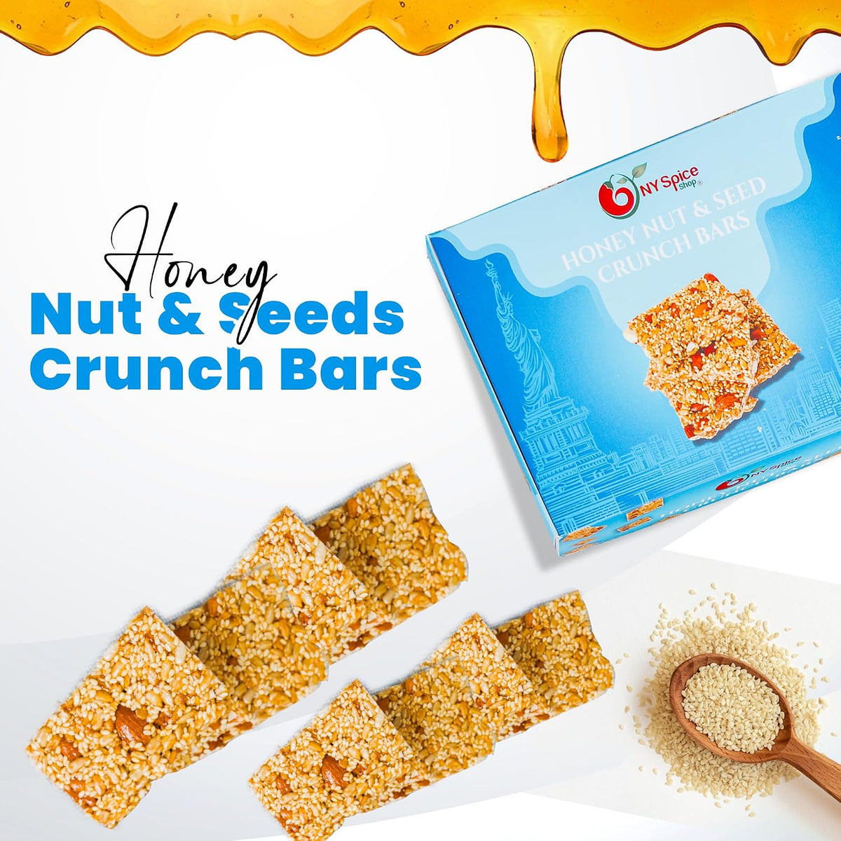 Healthy high protein energy bars packaging back view showing ingredient details