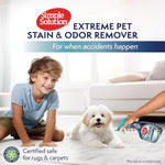 Back label of Simple Solution Extreme spray for ingredient and usage details