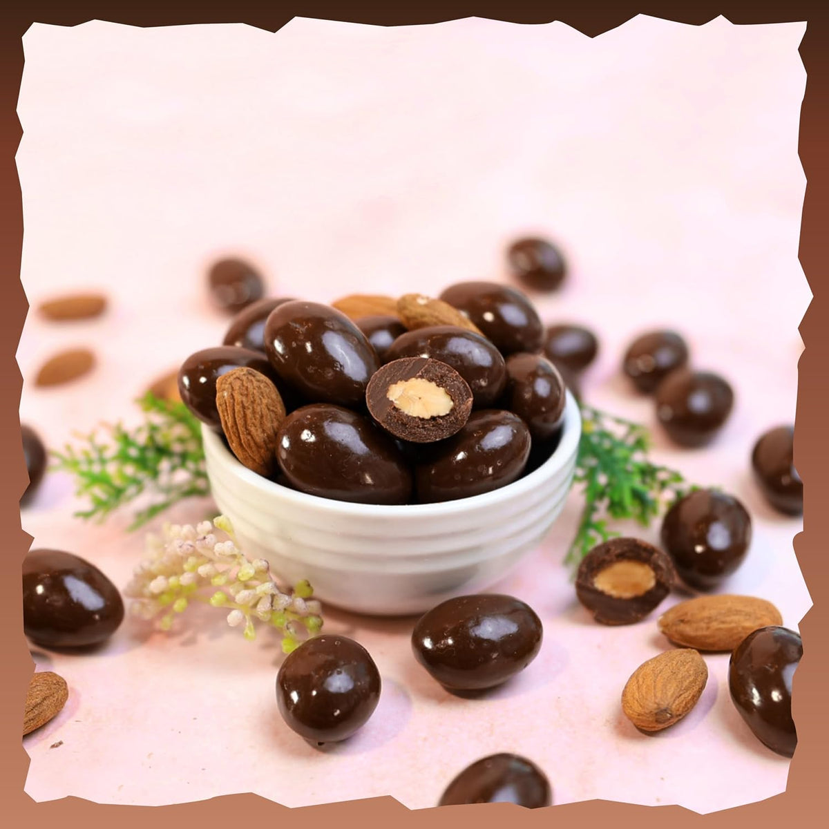 Sunny Island chocolate covered almonds used as party favors in small bags