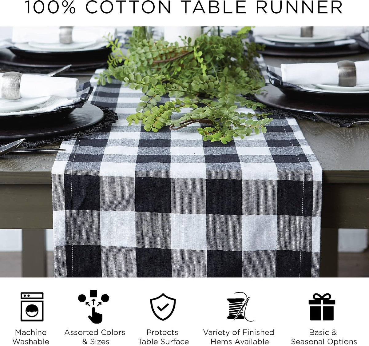 DII Holiday Dining Table Linen Sparkle Metallic Kitchen Dcor, Table Runner, 14x108, Jacquard Snowflakes - Image 10