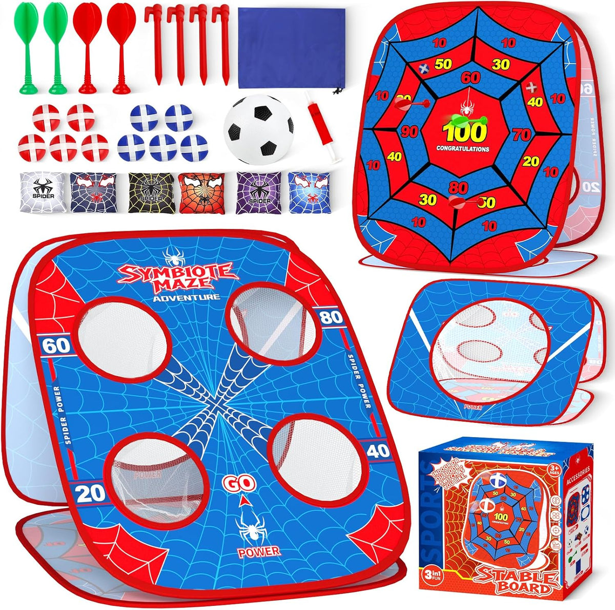 Scarmat 4-in-1 Spider Bean Bag Toss Game front view