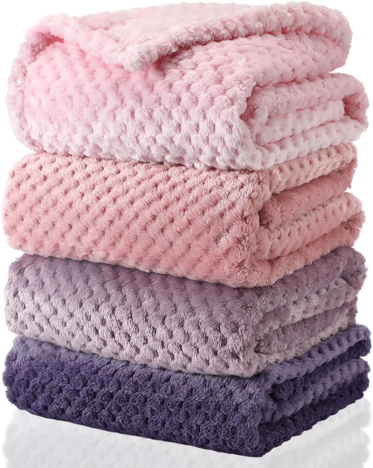 Frienda 4 Pcs Baby Fuzzy Blanket Fluffy Baby Blanket for Boys Girls Soft Warm Infant Newborn Toddler Receiving Nursery Bed Supplies, 32 x 24 Inch(Pink Color) - Image 1