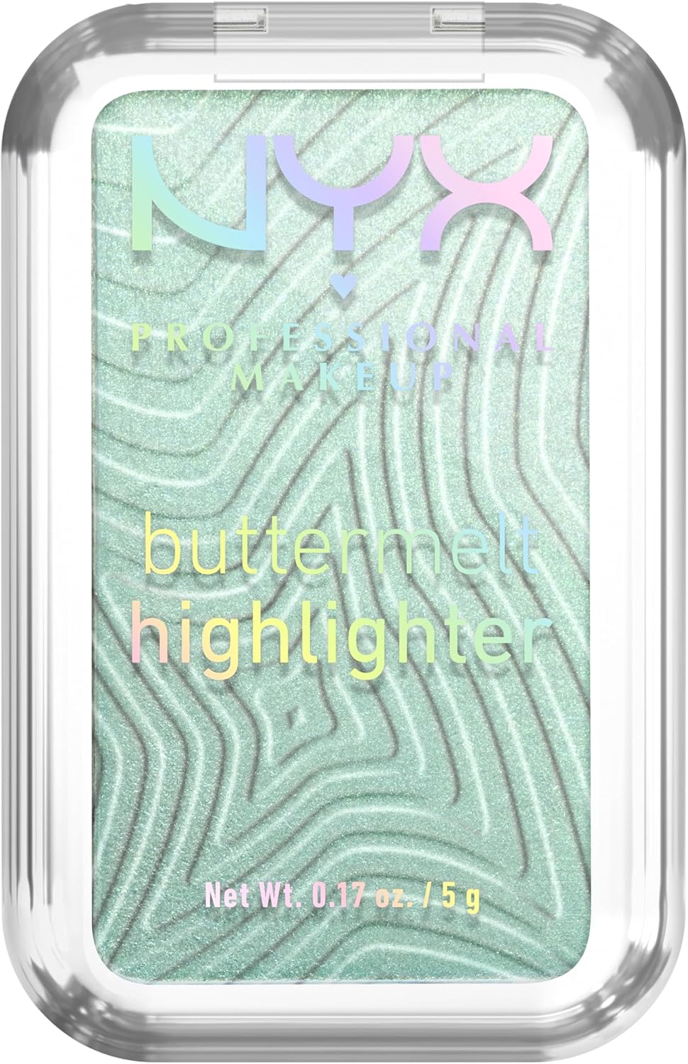 NYX PROFESSIONAL MAKEUP Buttermelt Highlighter, Powder Highlighter Makeup, With Up to 12H Wear and High Impact Glow - 20 Butta Mint (Minty Green) | Fondant Texture, Cream Powder, Lasts 12 Hours Without Transfer, Holographic 3D Shine, Vegan Formula - Image 1