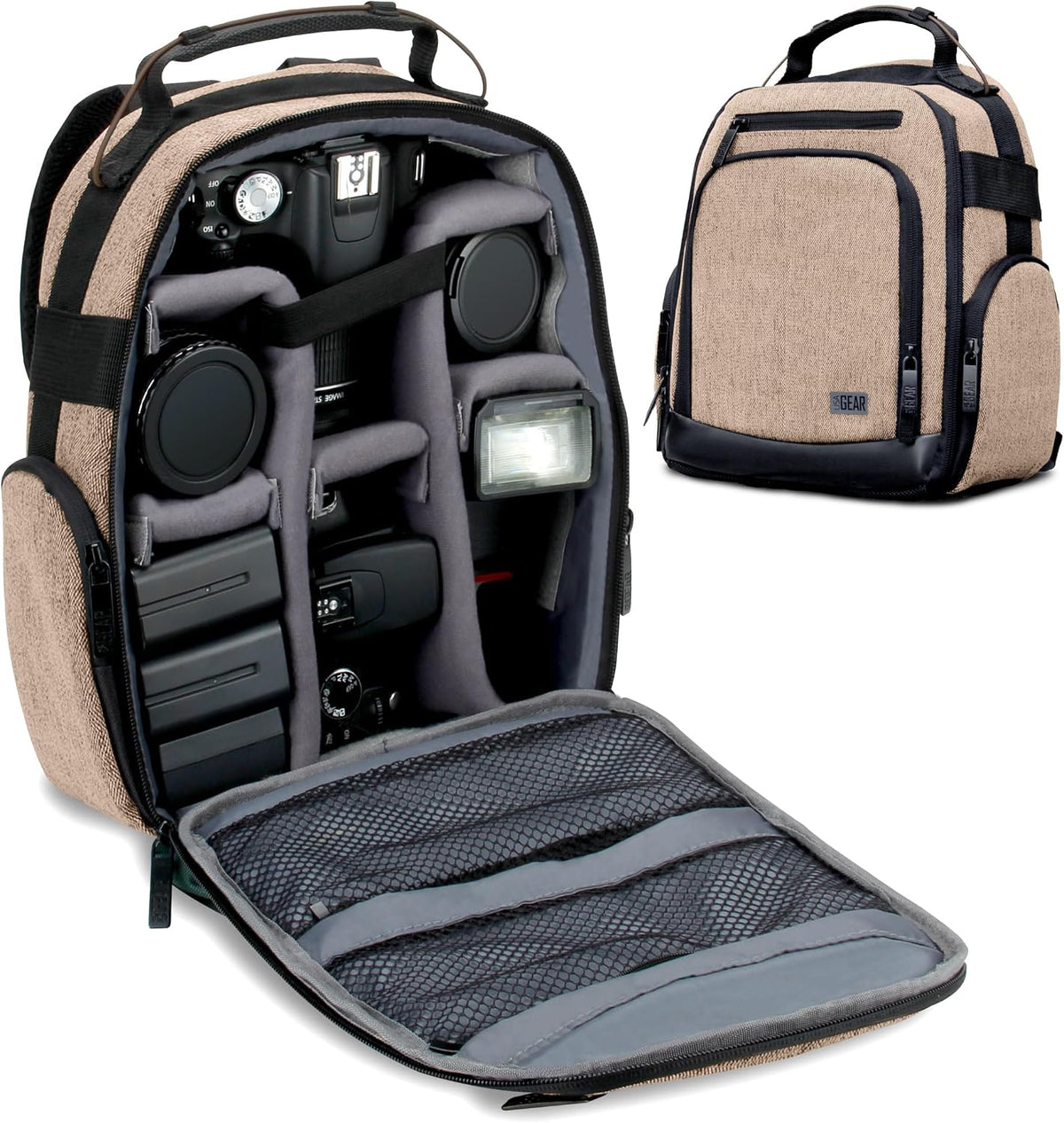 USA Gear Portable Camera Backpack for DSLR with Customizable Accessory Dividers, Weather Resistant Bottom and Comfortable Back Support - Compatible with Canon, Nikon, Sony, Fujifilm, and More (Red) - Image 11