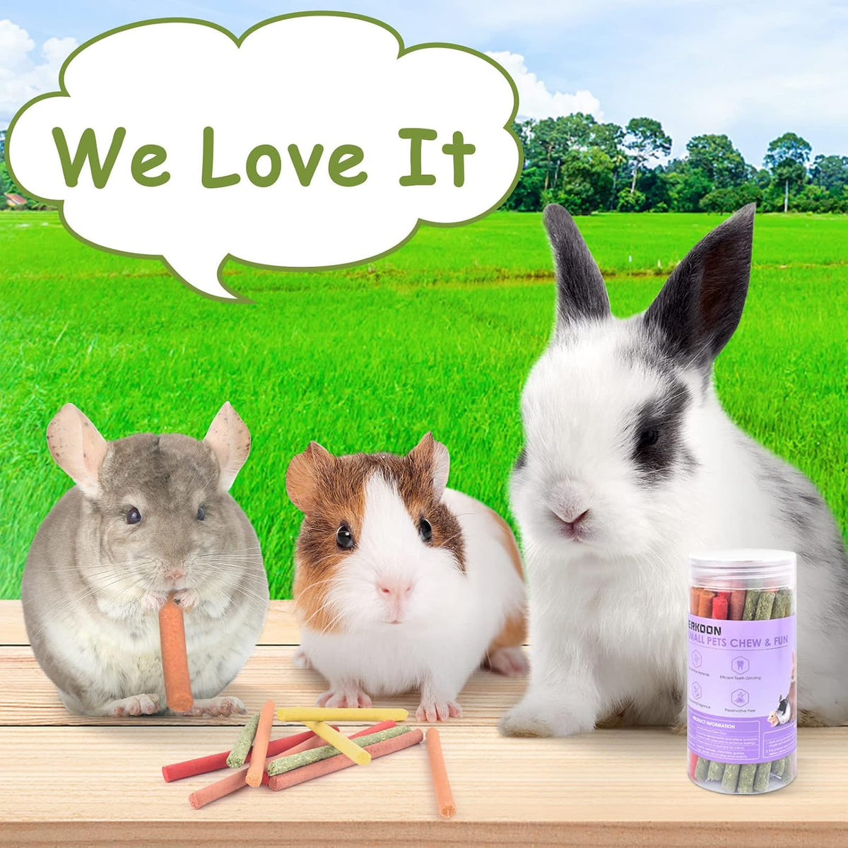 Safe organic bunny teething treats designed to prevent cage chewing behaviors
