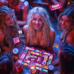 NETANICO tipsy drinking game components including dice and chess pieces