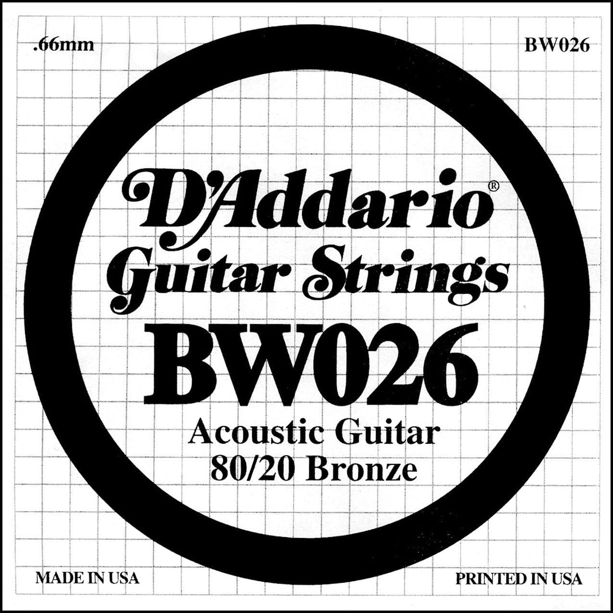 D'Addario BW052 Bronze Wound Acoustic Guitar Single String, .052 - Image 14