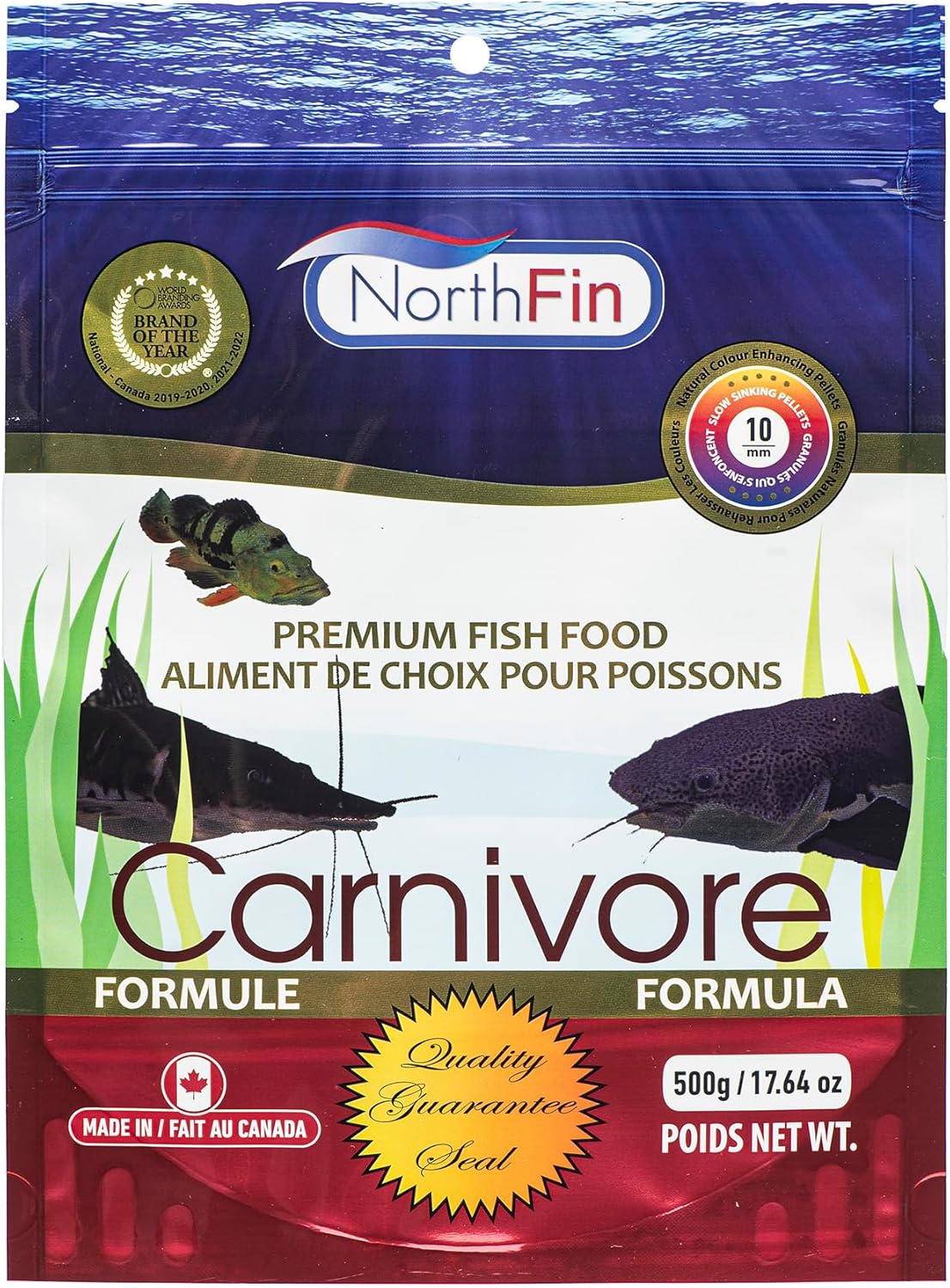 Northfin Carnivore Fish Food front view packaging container