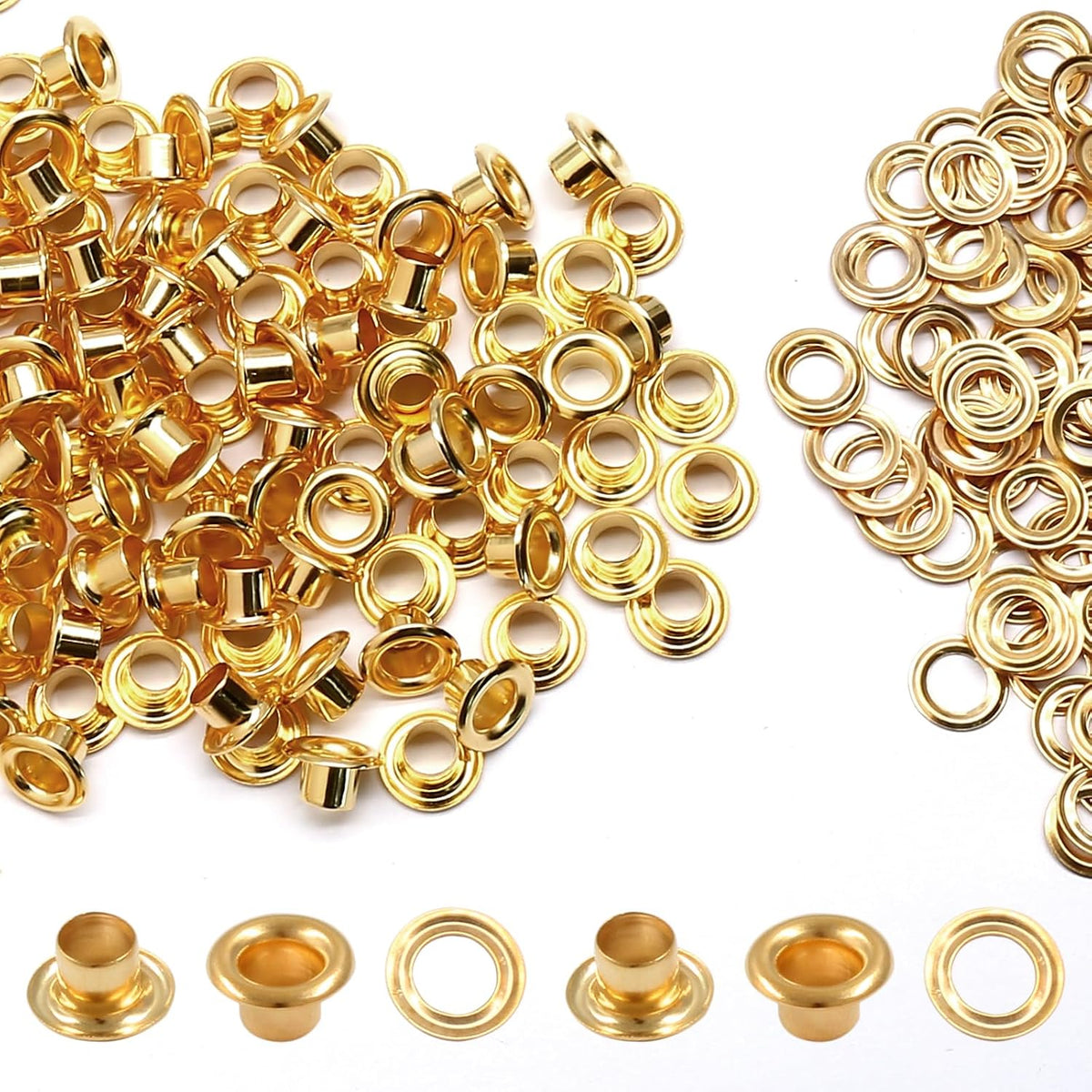 Litoexpe 200 Pcs 2mm Gold Grommets Eyelets | Self-Backing Eyelets, for Bead Cores, Clothes, Leather, Canvas - Image 12