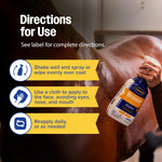 Farnam multi-purpose fly spray application instructions and ingredient label details
