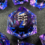 HAOMEJA Resin Dragon Eye DND Dice Set D&D 7 Pcs Resin Sharp Edge Role Playing Dice with Dragon Eye Dice Bag,Polyhedral Dungeons and Dragons Dice D20 D12 D10 D100 D8 D6 D4 (Black & Eye Purple) - Image 14