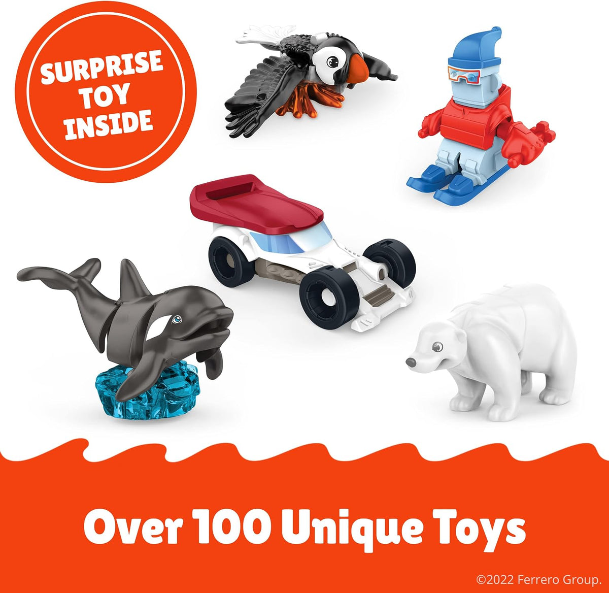 Unwrapped Kinder Joy egg showing separated treat and toy compartments