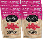 Darrell Lea premium strawberry flavor licorice pieces displayed out of pack