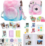 CAIYOULE Instax Mini 12 accessory bundle front view showing watercolor camera case and photo album