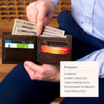 Christian Art Gifts leather wallet showing ID window and billfold pockets