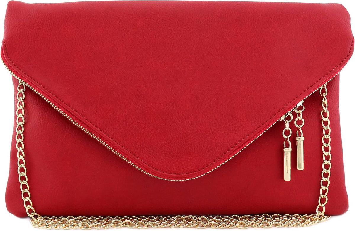 Oversized Envelope Clutch Evening Bag with Chain Strap - Image 14