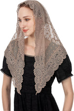 Wgior Triangle Vintage Inspired Lace Chapel Veils Catholic Mass Head Covering Scarf Mantilla Veils for Church - Image 11