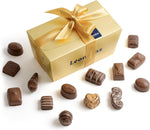 Leonidas handcrafted dark chocolates made with pure cocoa butter inside packaging