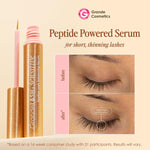 Grande Cosmetics sensitive lash serum metallic peach tube packaging design