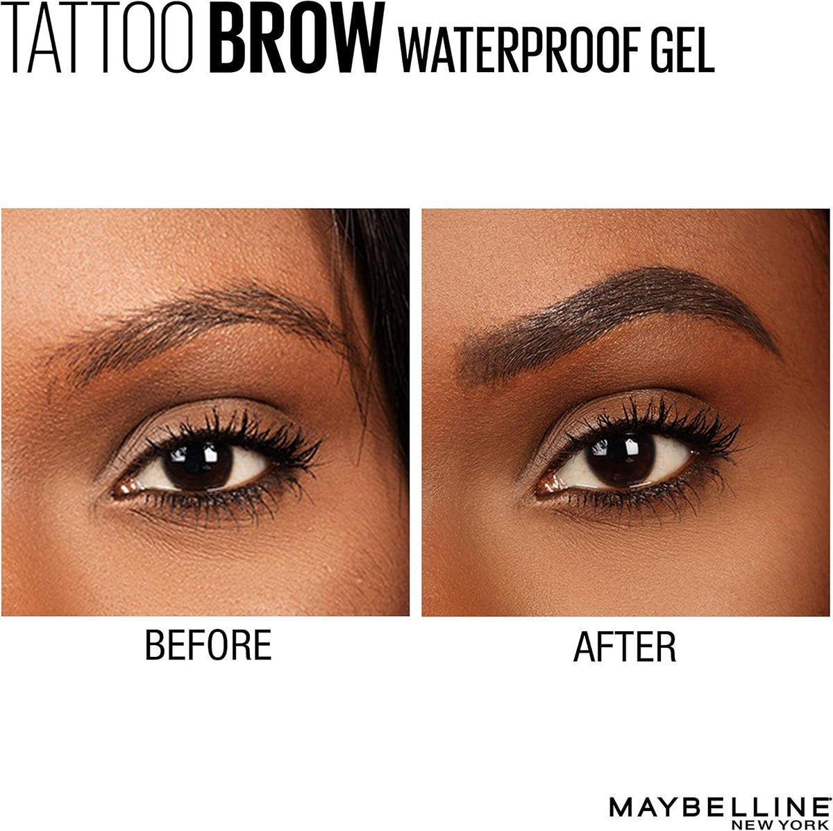 Maybelline TattooStudio gel swatch in Soft Brown