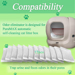 PurifyLogix twelve piece pack of individually sealed litter box odor absorbers