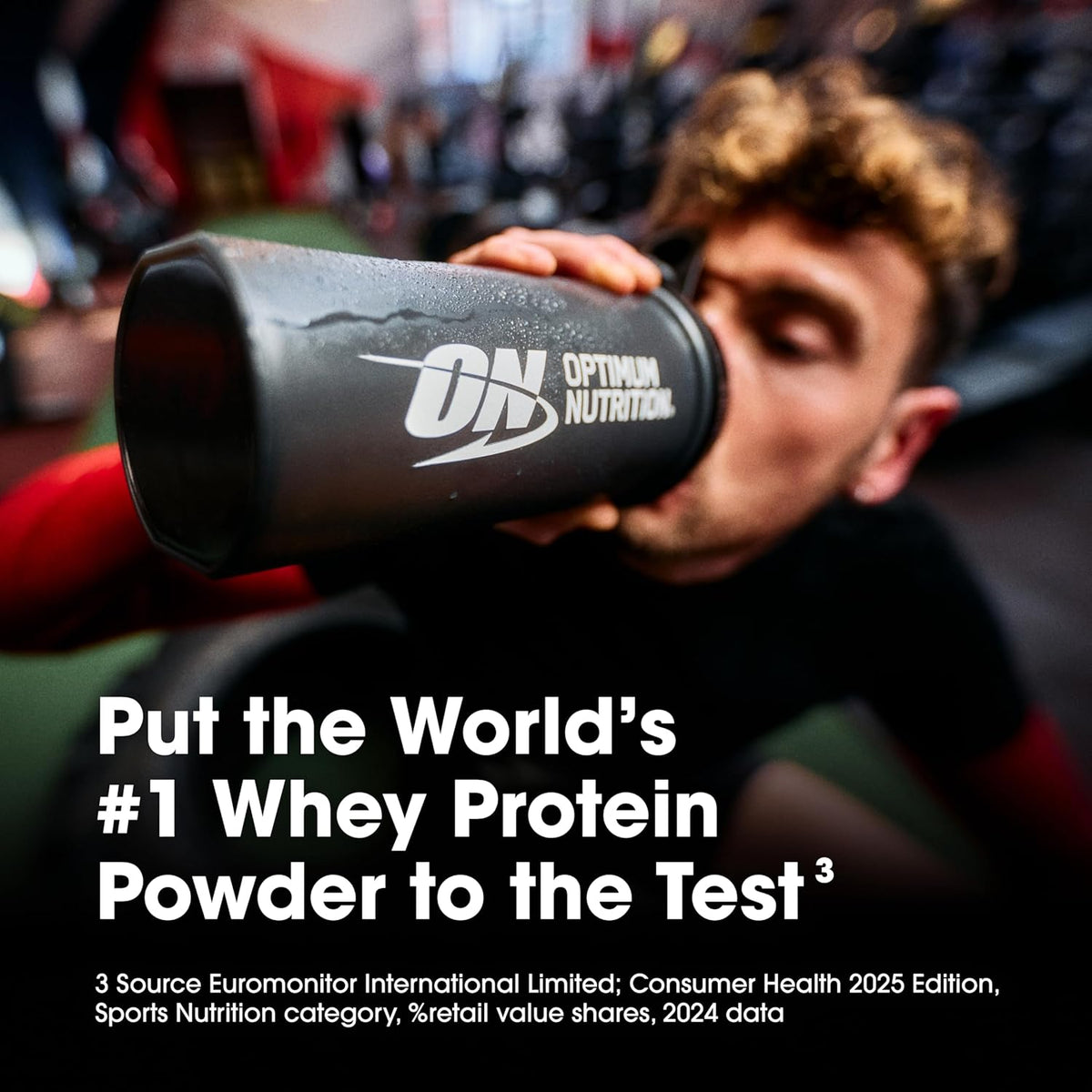 Imported Optimum Nutrition vanilla ice cream whey protein container highlighting amino acids count